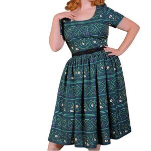 Pinup Girl Clothing The Gena Day Dress In Celtic Unity Print Retro Inspired Fit